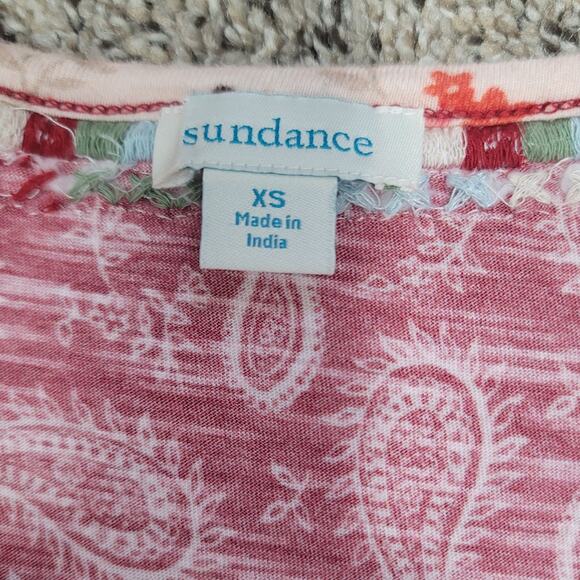 Sundance Womens Red Patchwork Tunic Blouse Size XS - Picture 7 of 10
